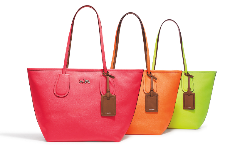 neon coach tote